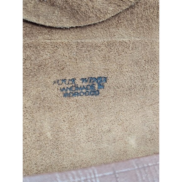 Vintage Four Winds Leather Crossbody Purse Handbag,Pewter Accents Western Boho - Picture 8 of 15